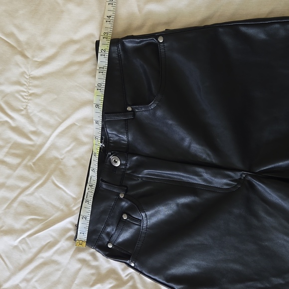 7 for all mankind faux leather black pants high rise ankle xs 7fam - Picture 6 of 8